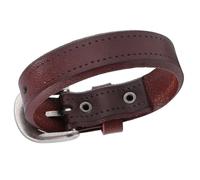 Mirweon Handmade Leather Bead Strap Wrist Jewelry Stylish Jewelry Texture Present For Woman Metal Clasp Bangle