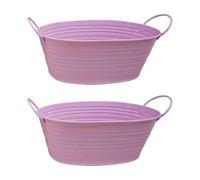 Mirweon Multipurpose Metal Flower Container Planter Oval Design For Balcony Windowsill Gardening Home Wedding Party Display 2pcs Rust Resistant Garden Planter