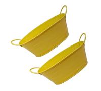 Mirweon Multipurpose Metal Flower Container Planter Oval Design For Balcony Windowsill Gardening Home Wedding Party Display 2pcs Rust Resistant Garden Planter