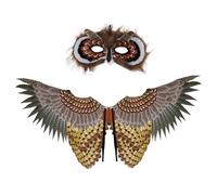 Mirweon Owl Costume Wing For Kid Boys Girls Owl Wing Birds Halloween Half Face Kids Birds Costume Set Half Face Animal Set