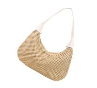 Mirweon Practical Friendly Woven Beach Bag For Women Large Capacity Handbag Fashion Top Handle Purse With Zipper Closure Beach Bag