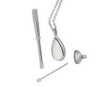 Mirweon Stylish Essential Oil Locket Necklace Sturdy Stainless Steel Perfumes Holders Portable Jewelry Accessory Daily Use Perfumes Bottle Necklace