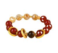 Mirweon Stylish Red Agates Wrist Chain Jewelry Piece Beaded For Those Seeking Unique Accessories With Meaning