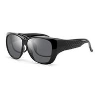 MIRYEA Fit Over Prescription Glasses for Men Women Polarized Lens Wraparound Wear Over Shield Sunglasses 100% UV Protection Day and Night Driving Eyeglasses Anti Glare Eyewear Anti-Scratch Shades