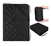 Mirzoyan Woobie Blanket, Military Poncho Liner Camo Insulated Camping Woobie Blanket for Outdoor Hiking Survival Hunting Compression Carry Bag (Black)