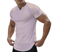 Mis Pedidos Recientes Men Summer T Shirt Short Sleeve Round Neck Henley Classic-Fit Linen Letter T-Shirt Casual Lagenlook Tee Yoga 2025 Blouse Holiday Business Vintage Tank Pink
