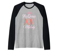 Mis Quince Melody 15 Quinceanera Mexican Birthday XV Party Raglan Baseball Tee