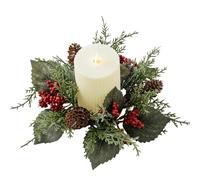 Misaakoeq Advent Wreath Garland - Reusable Candle Ring Ornament Artificial Candle Wreaths for Desktop