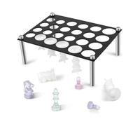 Misaakoeq Chess Piece Holder for Mold - Precise Fit Four-Legged,24-Hole Metal Holder for Chess Piece Silicone Mold - for Adults Students Beginners Teens Home Studio Gathering