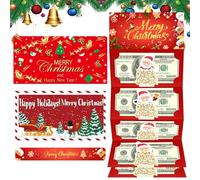 Misaakoeq Christmas Cash Holder - Santa Theme Party Favor,Christmas Santa Cash Envelopes with 6 Slots,for Son Daughter Family Friends Men Women Girls Youth Teens Wife Husband