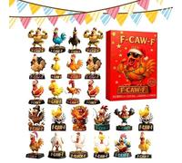 Misaakoeq Christmas Countdown Toy | 2D Flat Acrylic Christmas Decoration Ornament | 2025 Cartoon Chicken Pendant Advent Toy - for Wife Husband Son Daughter Family Friends Men Women Boys Youth Teens