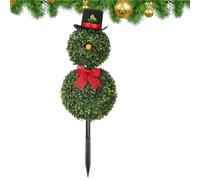 Misaakoeq Christmas Tree,2.6ft Fake Potted Red Bow Hat Ornament,Outdoor Snowman with Red Bow and Hat | for Porch Home Workplace Shop Display Garden Backyard Living Room Lawn