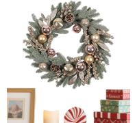 Misaakoeq Christmas Wreath | Reusable 20 Inch Pine Branch Garland,Artificial Holiday Wreath,for Christmas Holiday Indoor Door Table Party Wedding Winter Kitchen Mantle Porch Window Wedding