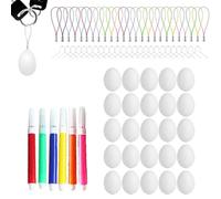 Misaakoeq Easter Egg Kit | Easter Decorations White Easter Eggs Coloring Kit,Decorative Creative Easter Egg Dye Crafts Kit For Boys Girls Basket Stuffers