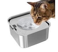 Misaakoeq Large Dog Water Bowl Dispenser - Stainless Steel 3L Dog Water Fountain | Large Capacity Pet Dishes for Home Outdoor Camping Farm Kennel Crate Travel Yard Patio Puppy Ferret Senior