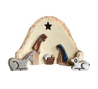 Misaakoeq Nativity Scene | Tabletop Manger Nativity Figurines Tiered Tray Decor,Birth of Jesus Statue for Party Christmas Bookshelf Mantle Display Church Altar School Showcase