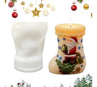 Misaakoeq Santa Stocking Candle Mold,Silicone Flexible Art Project Mould,3D Christmas Stocking Candle Molding Tool | for Beginners Boys Girls Home School Studio Gathering Party