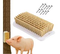 Misaakoeq Self Grooming Brush for Pet - 2-in-1 Gentle Massage Interactive - Pet Self Groomer Enrichment Toys - for Barns Yards Tree Play Shedding Cleaning Training Boredom Relief