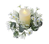 Misaakoeq Thanksgiving Candle Wreath | Harvest Festival Simulation Small Daisies Garland,Romantic Atmosphere Bright Colors Waterproof Artificial Autumn for Shelf, Wall, Door Handle, Window, Dinner