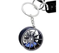 Misaakoeq Wheel Hub Metal Keychain,Automotive Part Car Key Chain - Creative Automotive Part Model Wheel Rim Keyring Key Chain Ring Keyfob Car Accessories
