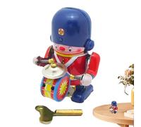Misaakoeq Wind Up Robot Toy, Tin Wind Up Vintage Robot, Drumming Action Tabletop Bookshelf Figurine For Favors For Collection, Xmas