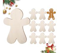 Misaakoeq Wooden Gingerbread Men | Crafts Christmas Tree Decor - Blank Hangable Decorations for Wall Window Home Wedding Party Travel Family