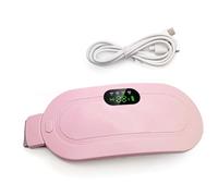 Misamo Menstrual Heating Pad Abdominal Massager Smart Warm Palace Belt Waist Vibration Massage Device for Cramps Period,A