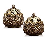 Misazy Joss Stick Holder 2 Pcs Incense Holders, Lotus Flower Incense Cone Burner for Home Office Tea House Decoration, 4.4 * 3.1cm