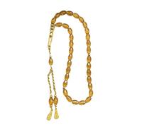 Misbaha Deckl Beads Oval Islamic Prayer Beads with Gold Tasbi Tassel Perfect for Prayer and Spiritual Use Tassel Rosary, フリーサイズ