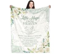 Miscarriage Gifts for Mothers, Miscarriage Memorial Blanket 50" x 60", Angel Baby Memorial Sympathy Gift for Loss of Baby, Stillborn Infant Loss Condolence Ideas for Mom - Little Hugs from Heaven