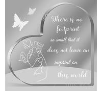 Miscarriage Gifts for Mothers, Remembrance Gift, Sympathy Gifts, Infant Loss Sympathy Gift, Funeral in Memory of Loss of Baby, Baby Footprint Memorial Heart Acrylic Sign, Remember Me Grieving Present