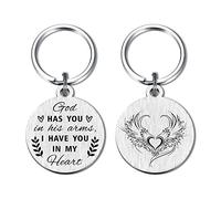 Miscarriage Gifts for Mum Dad Parents, God has You in His Arms I Have You in My Heart Keyring, Memorial Gift for Loss of Son Daughter