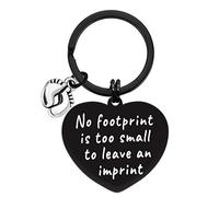 Miscarriage Keyring Baby Memorial Gifts No Footprint is Too Small Keyring Loss Infant Child Memorial Keychain Miscarriage Keepsake Gifts Remembrance Gift Sympathy Gift for Loss Infant Baby