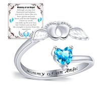 Miscarriage Mommy of An Angel Miscarriage Ring Angel Wing Ring Miscarriage Gift Miscarriage Gifts for Mothers, Small, Metal, Cubic Zirconia