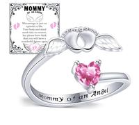 Miscarriage Mommy of An Angel Miscarriage Ring Angel Wing Ring Miscarriage Gift Miscarriage Gifts for Mothers, Small, Metal, Cubic Zirconia