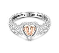 Miscarriage Ring Loss Mommy of an Angel Memorial Ring Jewelry Sympathy Pregnancy Miscarriage Gift for Women Mother Mom