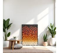 Miscasa 35"×47" Wood art wall decor for modern rustic home decor, large wall art for acoustic diffuse, acoustic diffuser wood, panel wall acoustic sound art（Sunset Glow