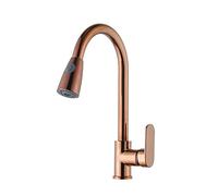 Miscelatore da cucina cromato dorato, maniglia singola, rubinetto girevole per lavello, Design moderno, ottone di alta qualità, funzione getto e spruzzo, Perfetto per USO