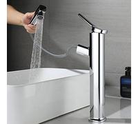 Miscelatore per lavabo Alto con doccetta estraibile, 3 modalità, rubinetto Alto cromato per il Design del paraschizzi del lavandino del bagno per UNA vita Migliore