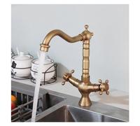 Miscelatore per lavello da cucina in ottone anticato - Rubinetti girevoli a 360° per bagno e cucina, miscelatore per Acqua calda e fredda, Elegante accessorio per lavabo