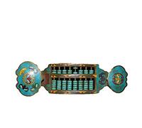 Miscellaneous Collection Retro Bronze Pure Copper Cloisonne Cloisonne Green Pine Nut Inlay Ruyi Abacus Decoration Home Decoration