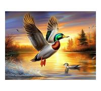 MISCER Flying Mallard Duck Diamond Painting for Adults, 5D Full Drill Diamond Art Kit for Beginners, DIY Wildlife Nature Arts and Crafts Picture Gift for Home Wall Decoration, 30x40cm
