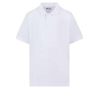 Mischief Age 2-15 School Plain Polo Shirt Short Sleeve 15 Colours for Boys and Girls - School Uniform P.E. White