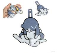 Mischief Cat Interactive Keychain Cat Play with Its Spinning Balls Funny Moving Pendant Gag Gift for Kitten Lovers (Random)