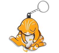 Mischief Cat Interactive Keychain - Cat Play with Its Spinning Balls Funny Moving Pendant, Gag Gift for Kitten Lovers (Ginger Cat)