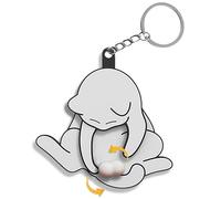 Mischief Cat Interactive Keychain - Cat Play with Its Spinning Balls Funny Moving Pendant, Gag Gift for Kitten Lovers (White)