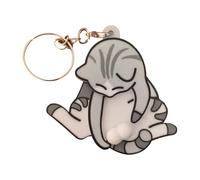 Mischief Cat Interactive Keychain - Cat Play with Its Spinningg Balls, Keychain With Rotating Cats Eggs, Funny Wiggling Cattt Keychainn Withh Rotating Cats Eggs