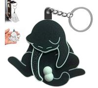 Mischief Cat Interactive Keychain with Rotating Cats Eggs, Funny Spinning Ball Cat Toy, Hilarious Kitten Pendant Bag Charm, Gag Gift for Cat Lovers (Black)