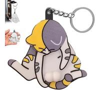 Mischief Cat Interactive Keychain with Rotating Cats Eggs, Funny Spinning Ball Cat Toy, Hilarious Kitten Pendant Bag Charm, Gag Gift for Cat Lovers (Multicolor)