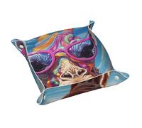 Mischievous Giraffe Leather Tray, Suitable For Desktop Organization, Can Hold Keys, Wallets, Watches, Coins, Etc.